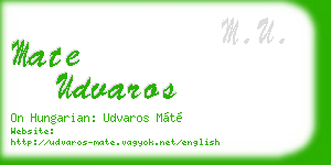 mate udvaros business card