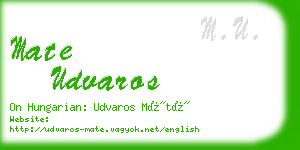 mate udvaros business card